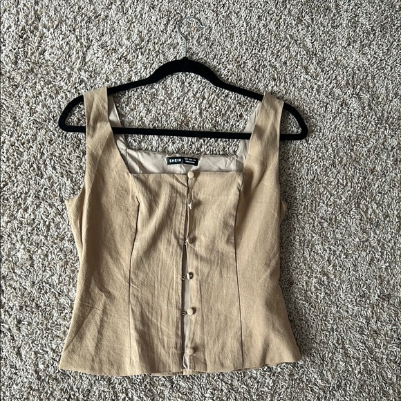 SHEIN Tops - 5/$20 Shein Tan Button-Up Women's Top